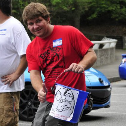 Steve and his donation bucket